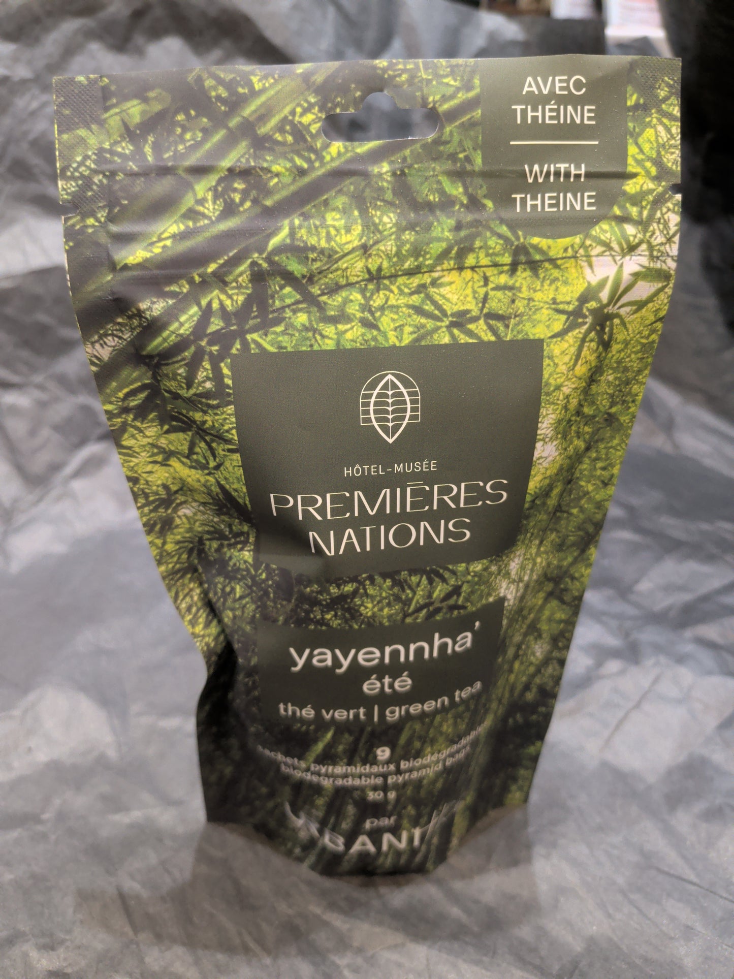 Thé vert été - urbanithé - musée première nation - 9 sachets pyramidaux biodégradables