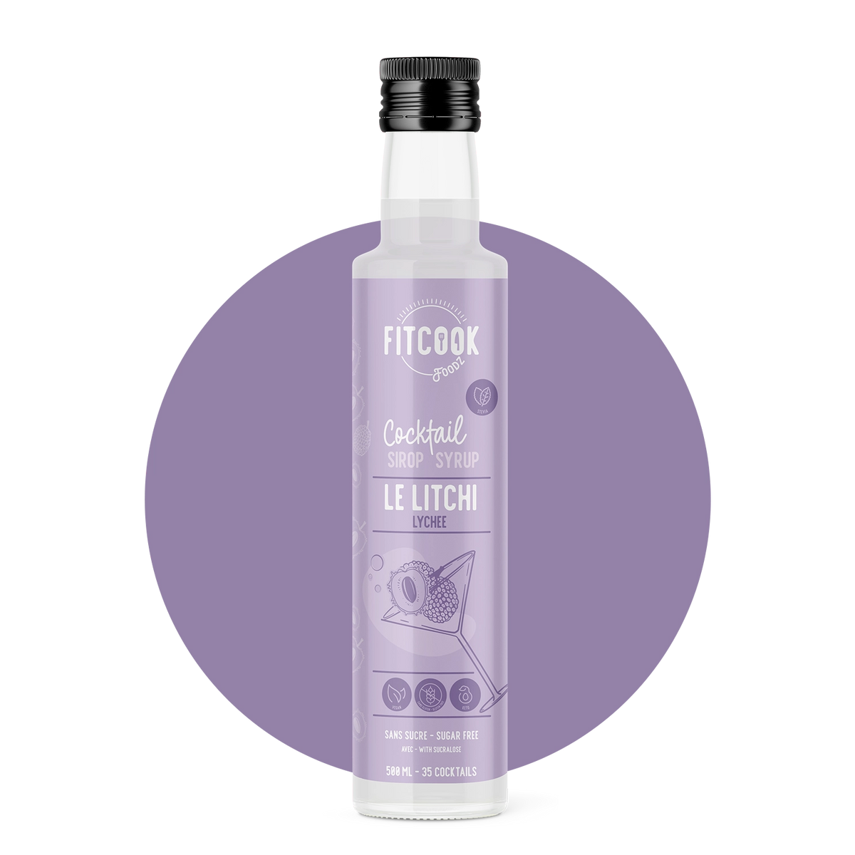 Sirop à cocktail au litchi sans gluten - kéto et vegan - le Litchi Fitcook