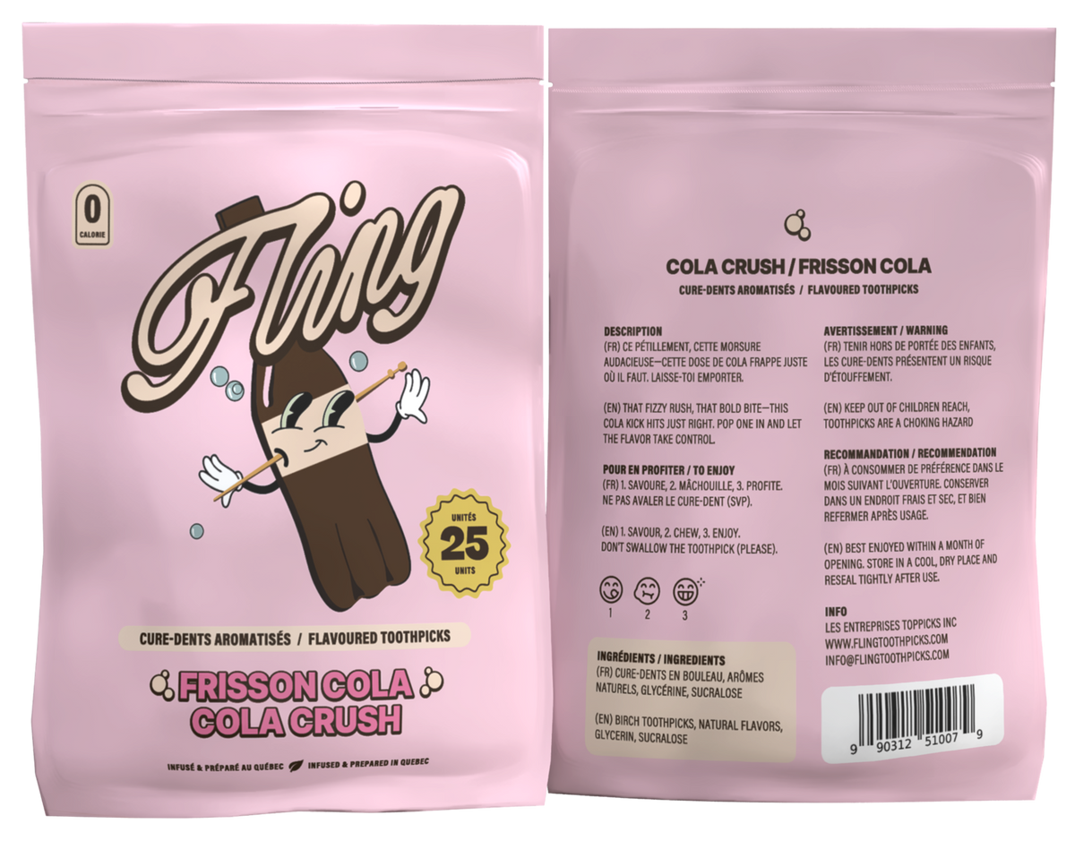 Cure-dent aromatisé frisson cola - 25 unités - Fling