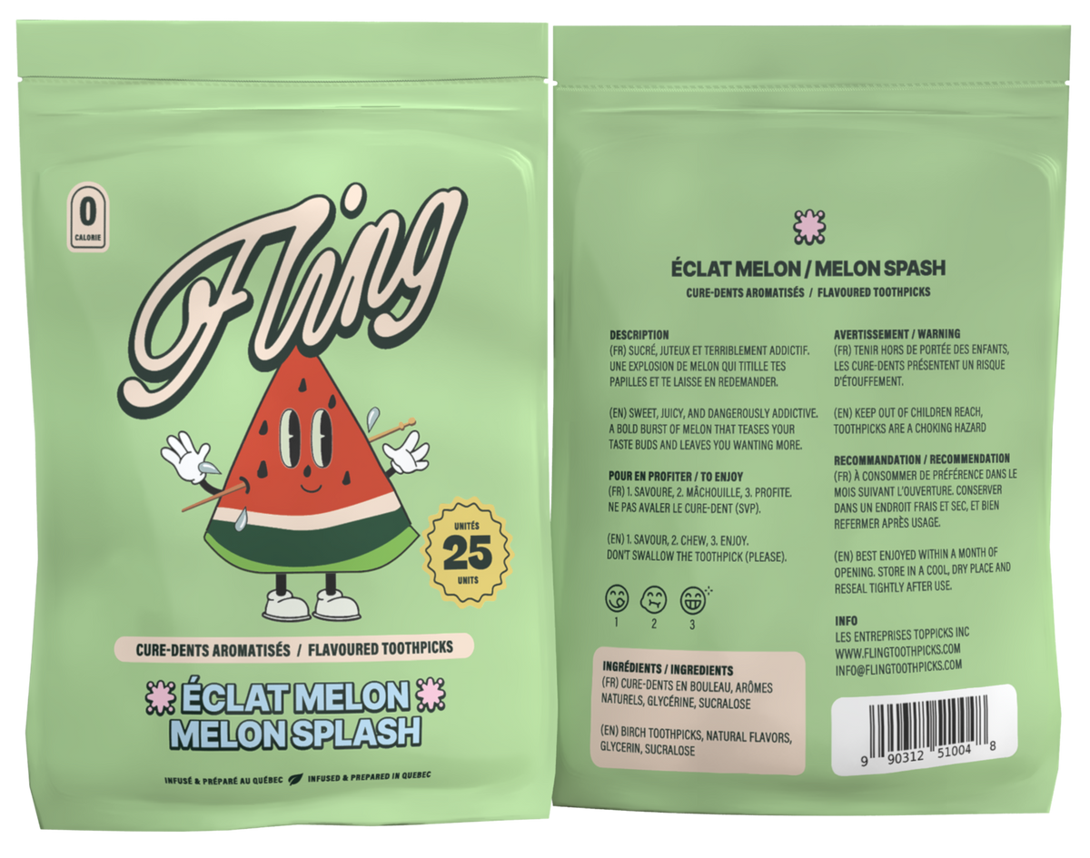 Cure-dent aromatisé melon - 25 unités - Fling