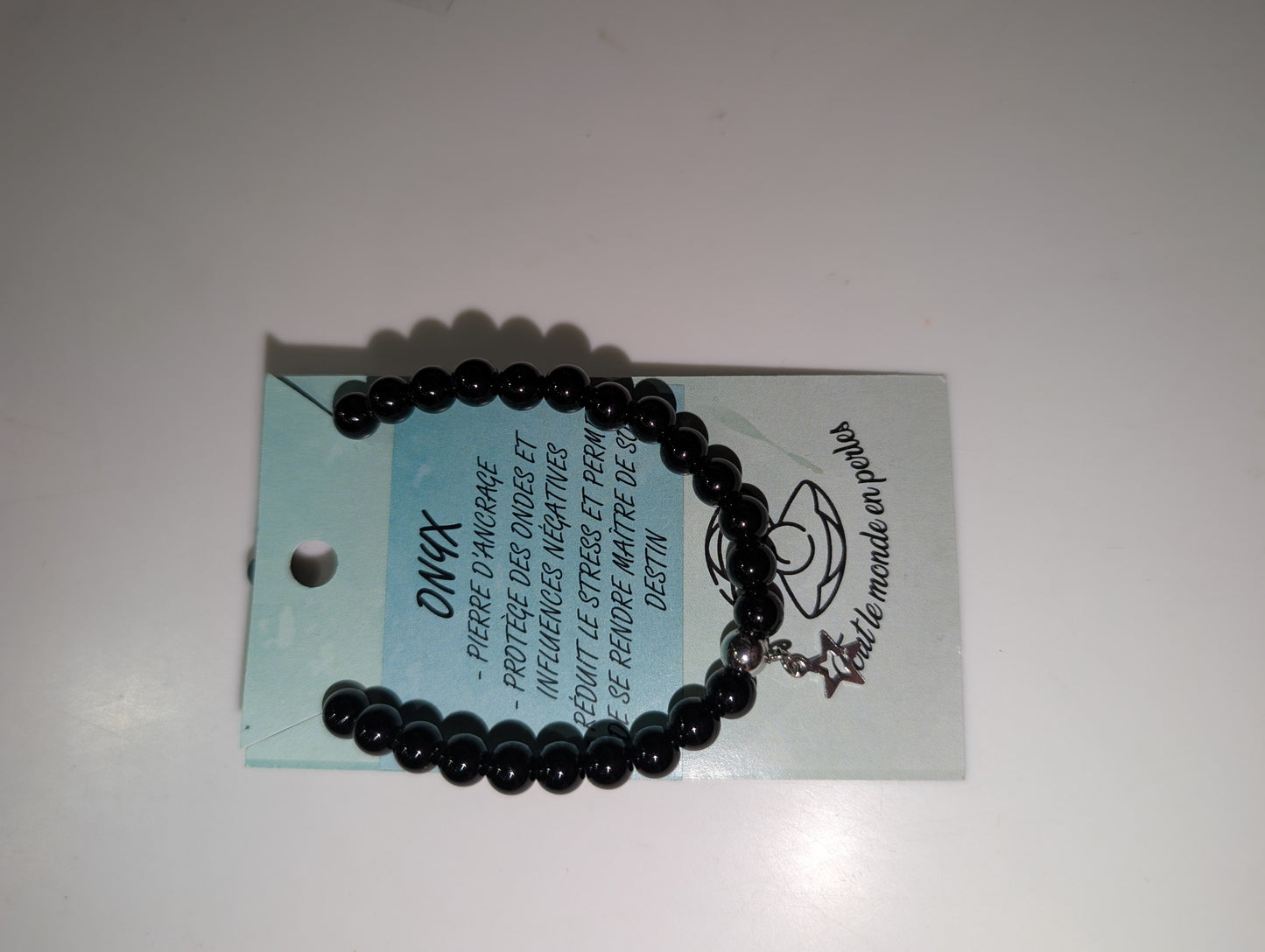 Bracelet onyx noir (petites perles) - tout le monde en perles