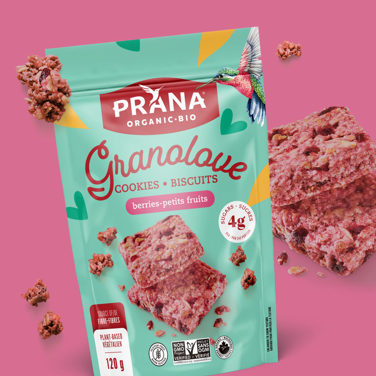 Biscuits carrés croquants biologiques GRANOLOVE - Petits fruits