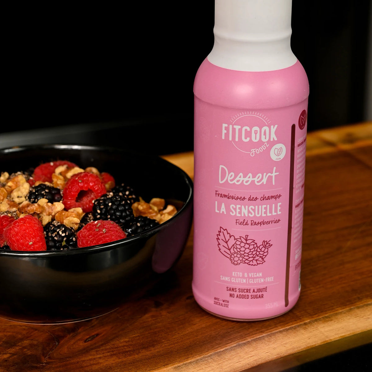 Sauce à dessert à la framboise sans gluten - kéto et vegan - la Sensuelle Fitcook
