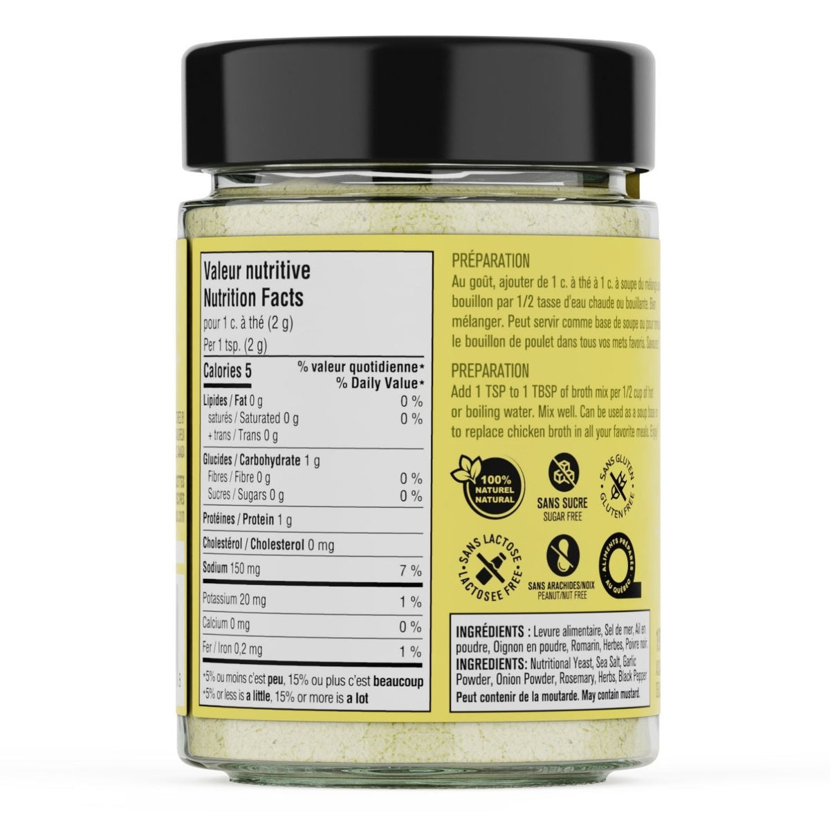 Épices sans sucre et sans sel Les Savoureux - bouillon vegan style poulet