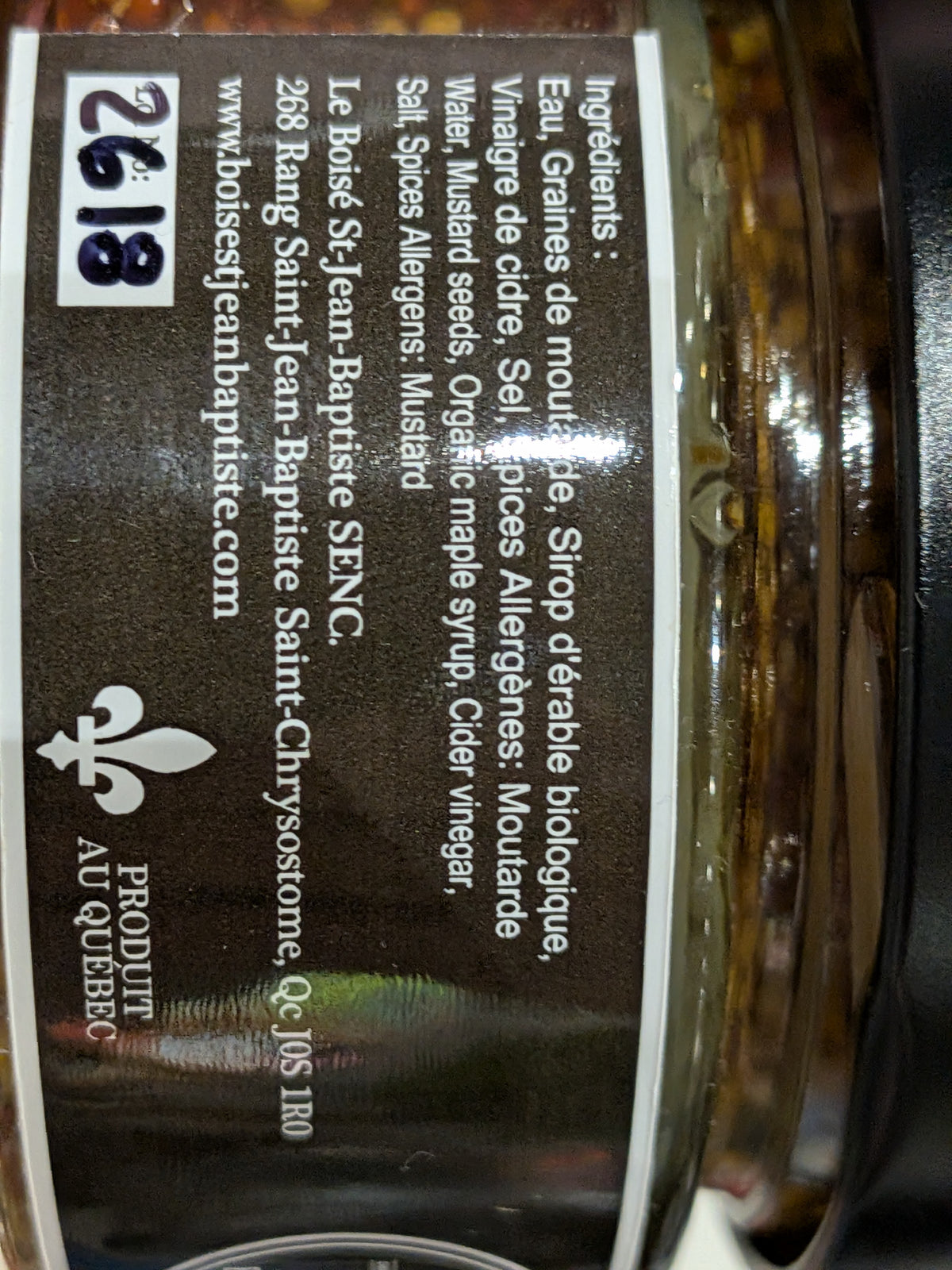 Caviar de moutarde à l'érable - Boisé Saint-Jean