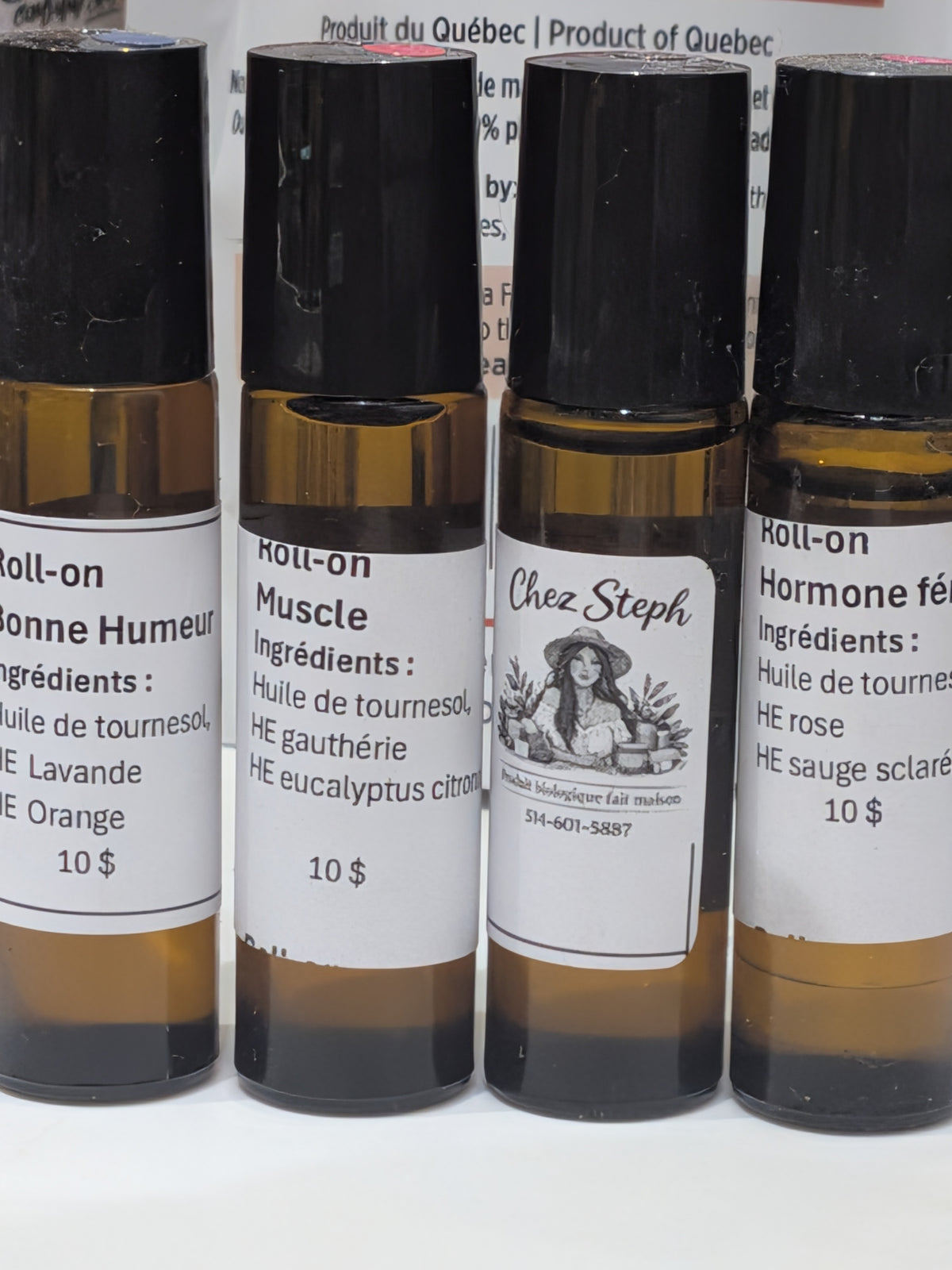 Huile bien-être avec applicateur à bille Chez Steph