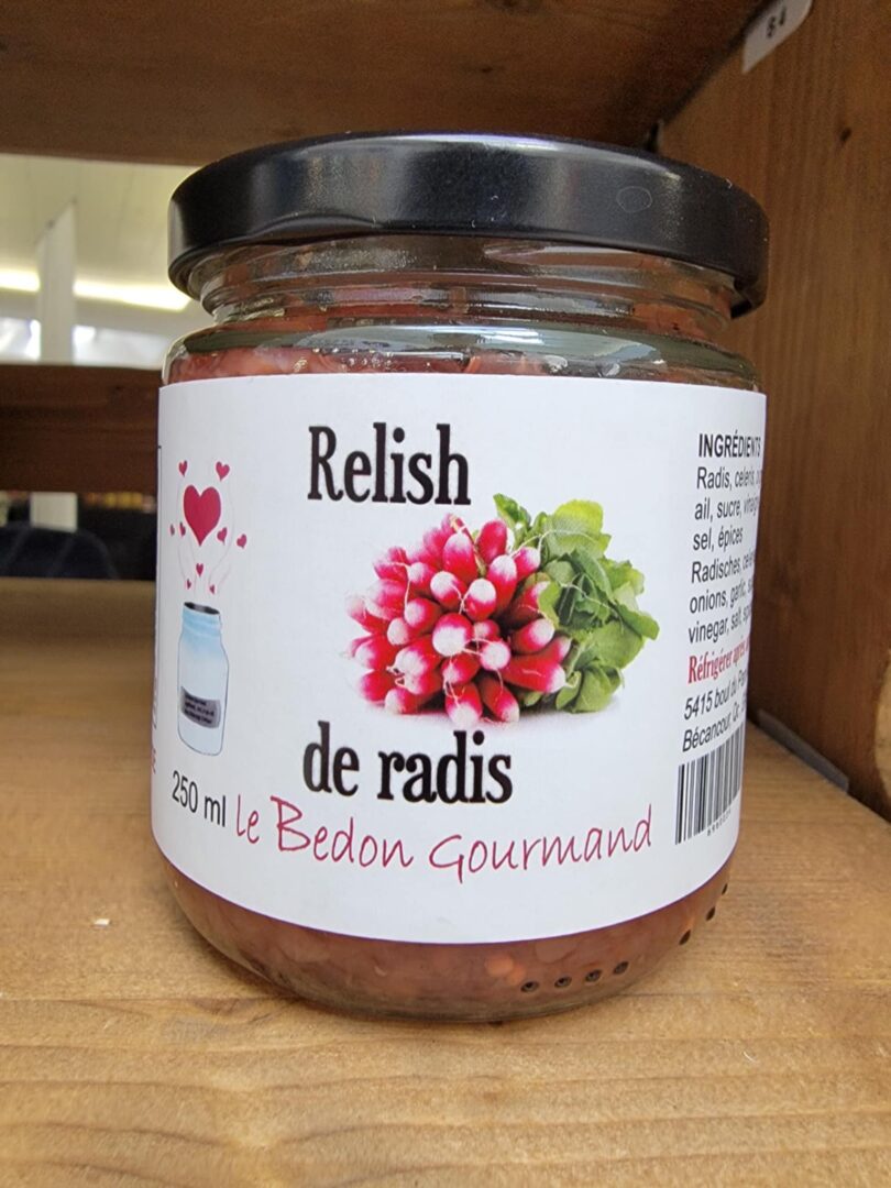 Relish de radis 250 mL - Le bedon gourmand
