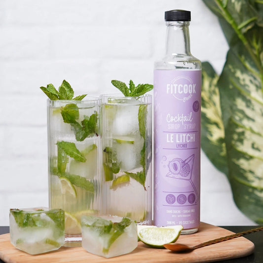 Mojito au litchi avec sirop Fitcook - Recette Keb n° 14 (ou mocktail)