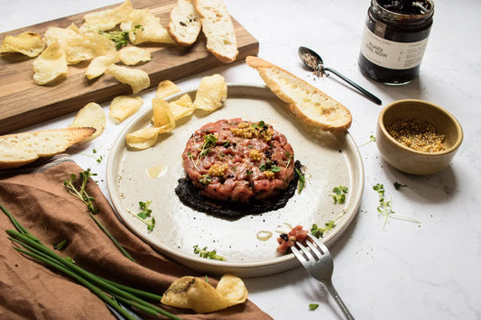 Tartare de bœuf à l'ail noir style asiatique - Recette Keb n° 54