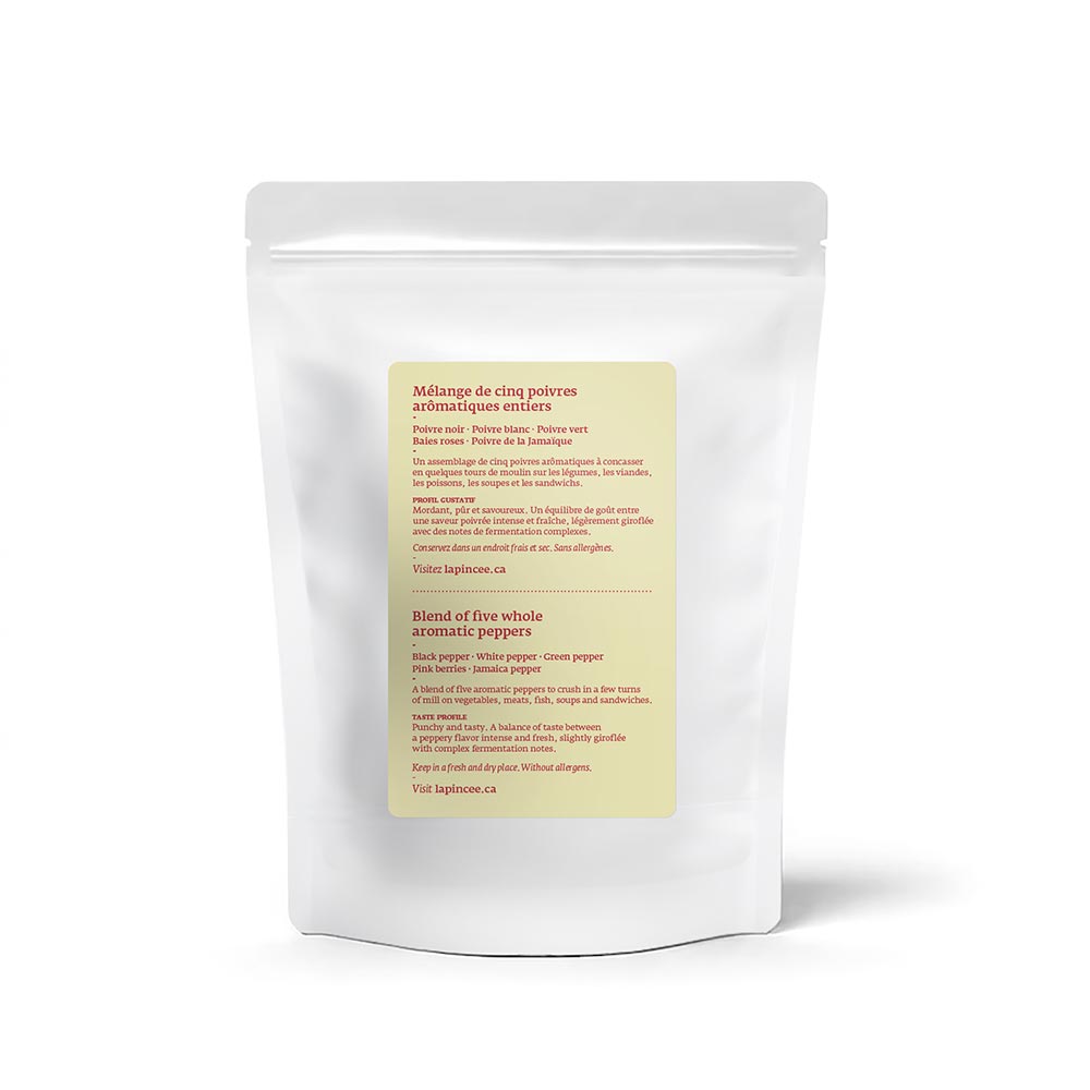 Mélange de 5 poivres aromatiques entiers