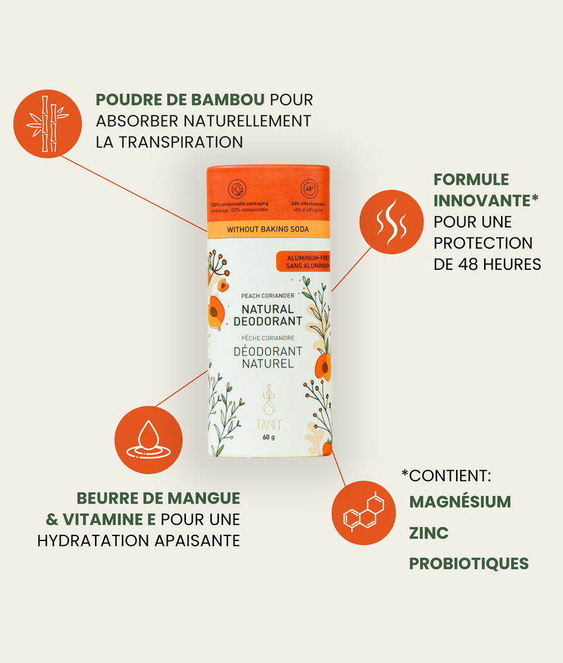 Déodorant Tanit monoï - sans bicarbonate de soude