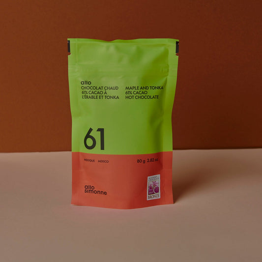 Chocolat chaud en poudre - Allo Simone - 61% cacao à l'érable et tonka