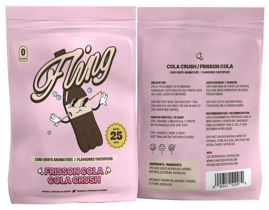 Cure-dent aromatisé frisson cola - 25 unités - Fling