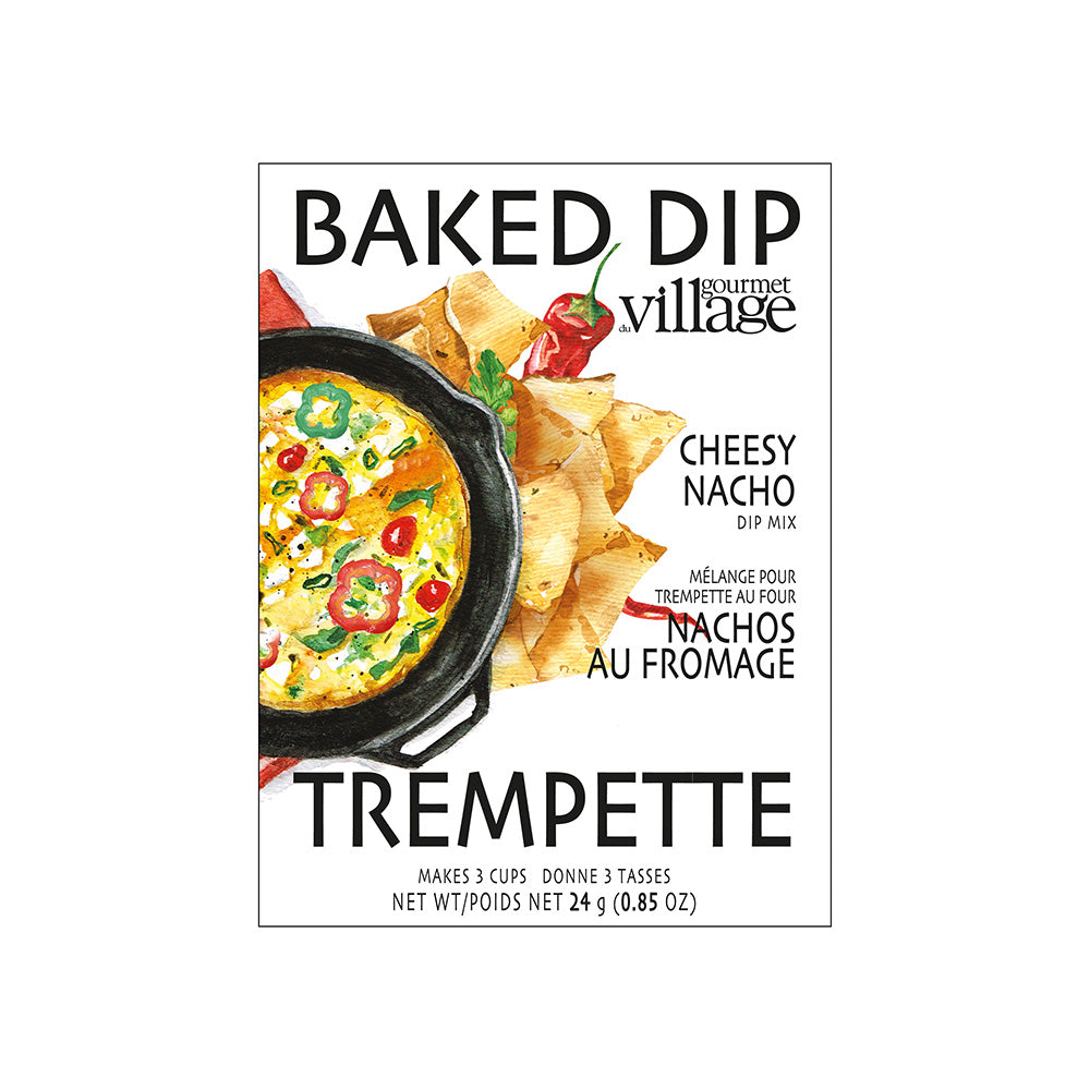 Nachos au fromage - Mélange à trempette chaude au four - Gourmet du village - 24 g