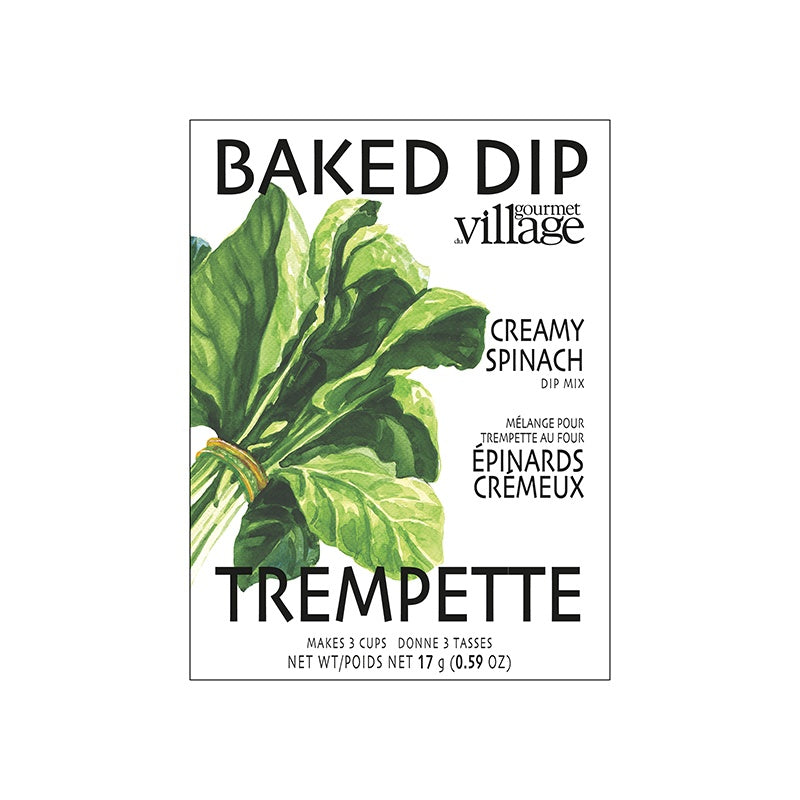 Épinards crémeux - Mélange à trempette chaude au four - Gourmet du village - 17 g