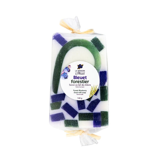 Savon au bleuet, lait de chèvre 140 g - la maison du bleuet