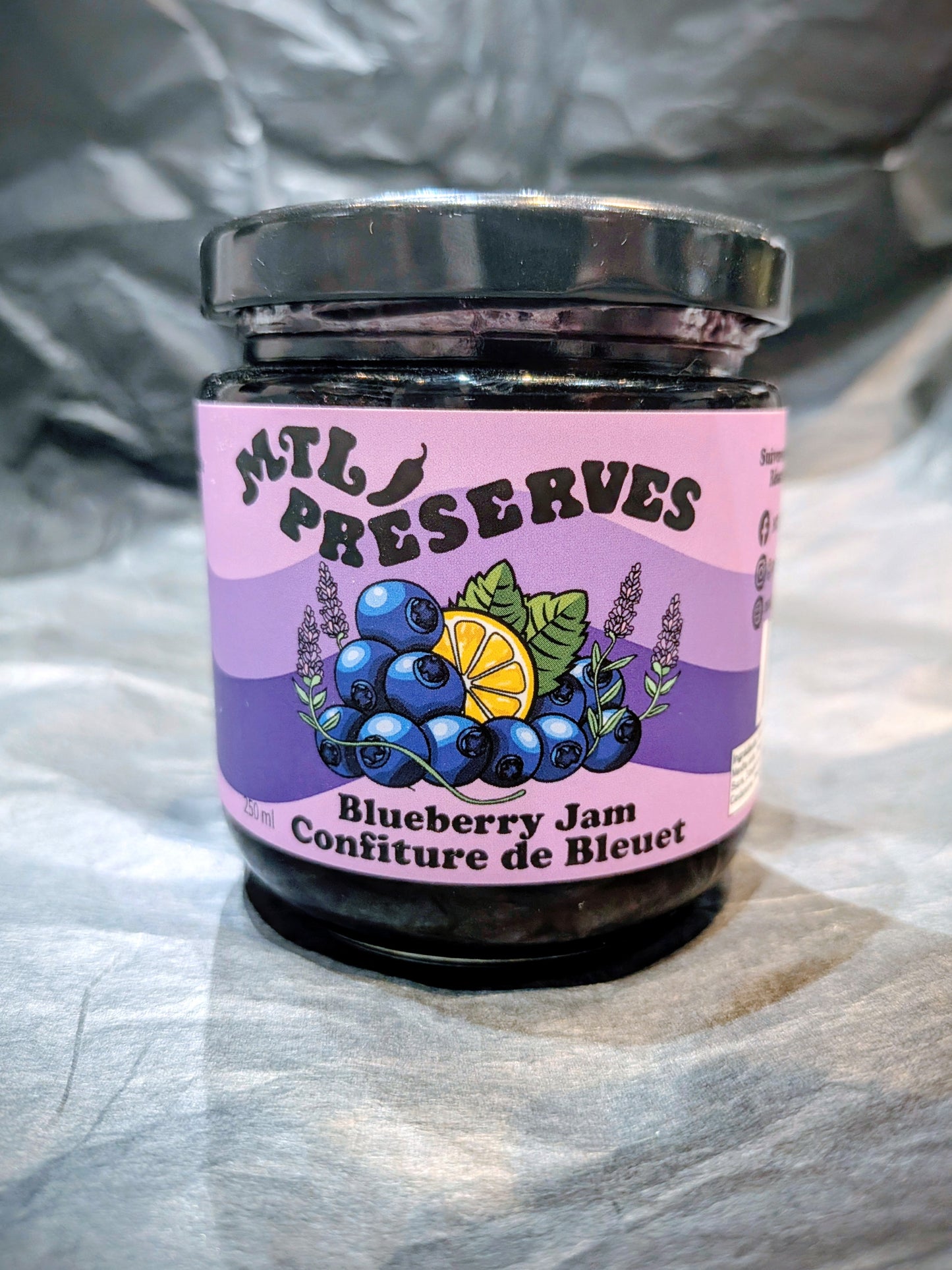 Confiture de bleuets - Mtl Préservés - 250 ml