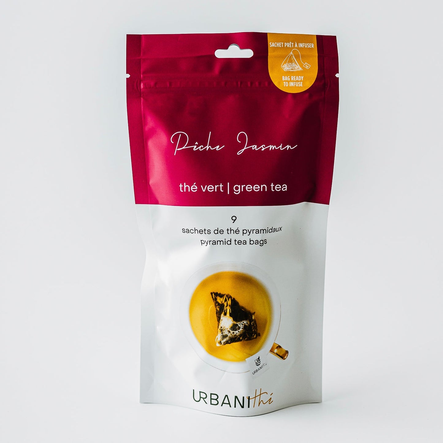 Thé vert Pêche Jasmin - urbanithé - 9 sachets