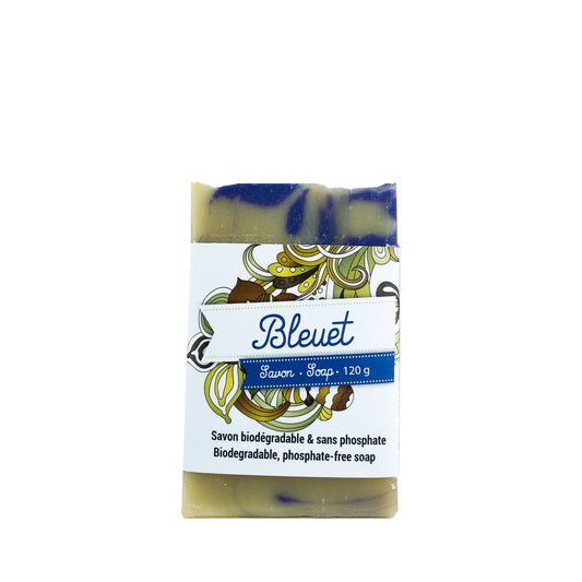 Savon à l'ancienne au bleuet 120 g - la maison du bleuet