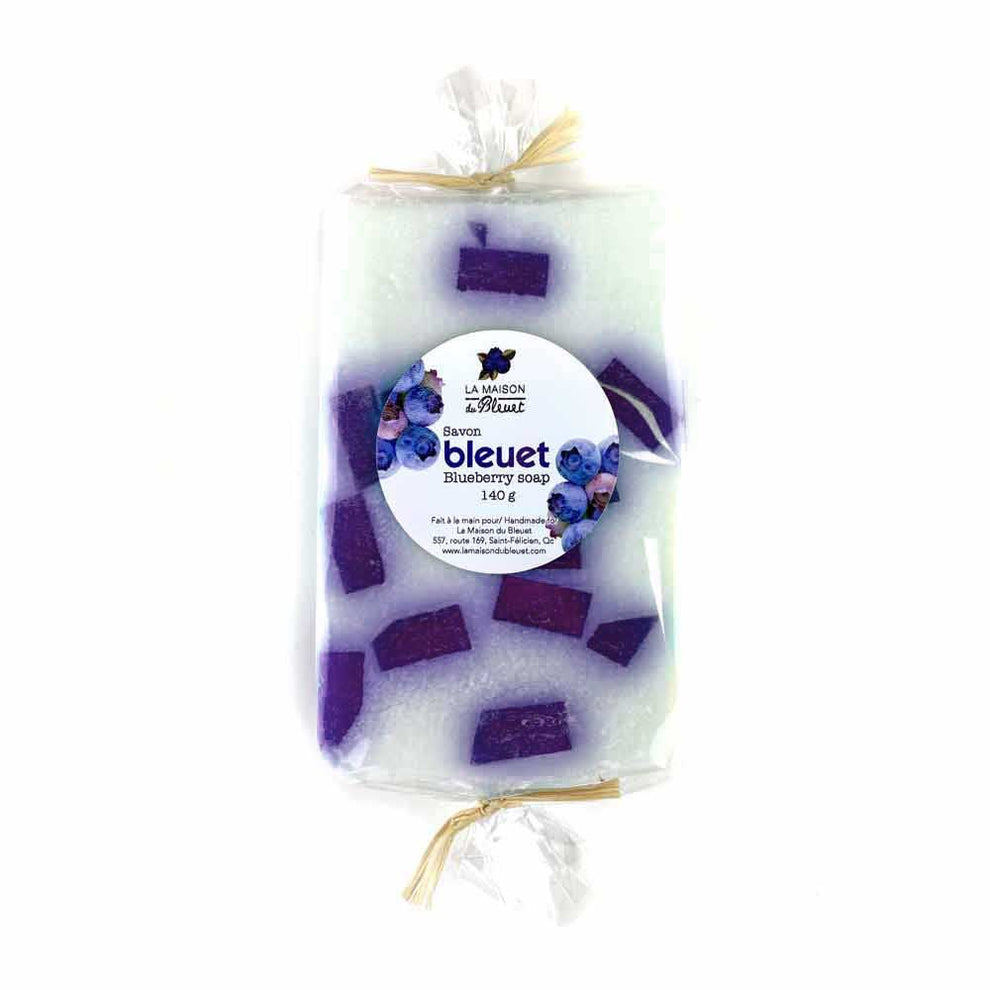 Savon au bleuet, lait de chèvre et glycérine végétale 140 g - la maison du bleuet