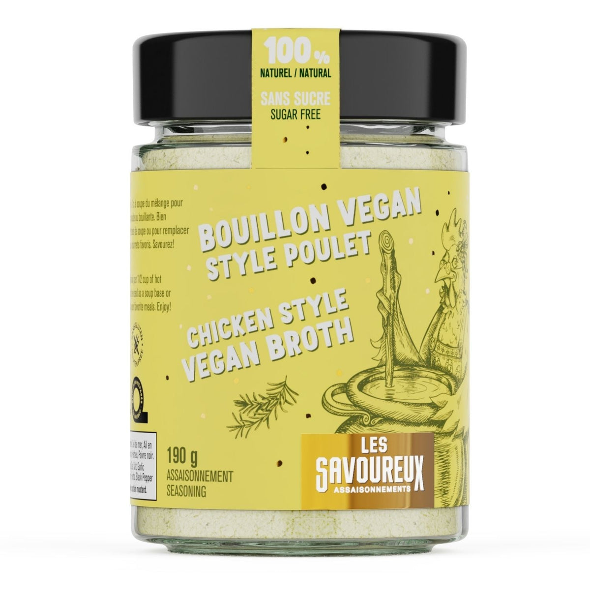 Épices sans sucre et sans sel Les Savoureux - bouillon vegan style poulet