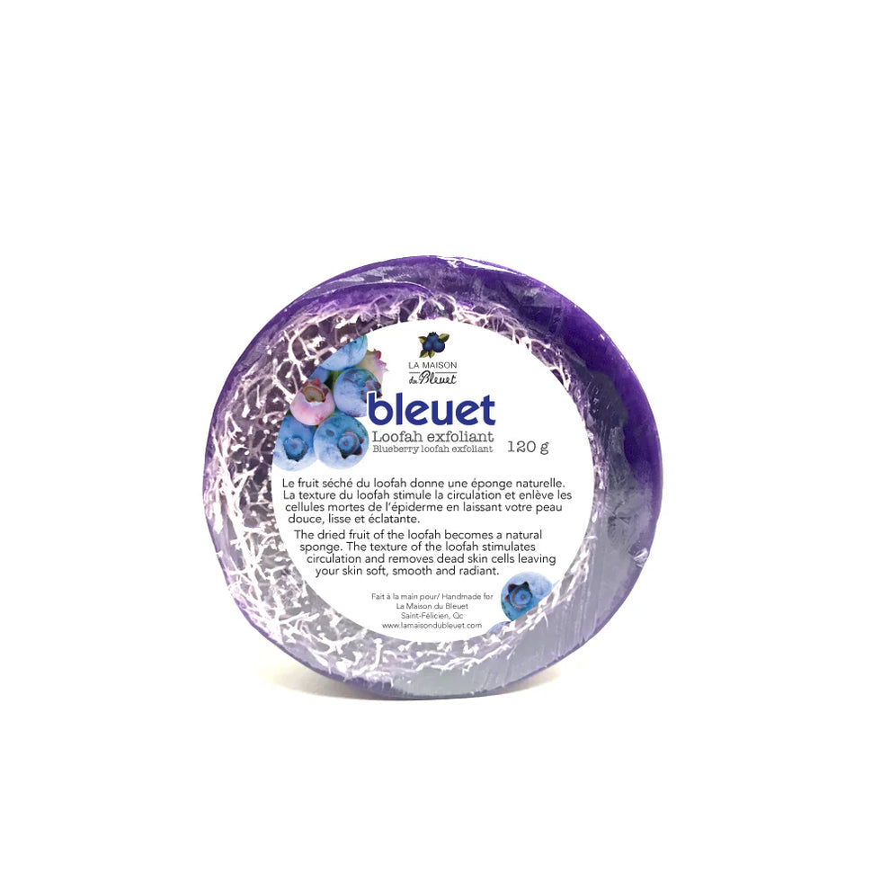 Loofah exfoliant bleuet 120 g - la maison du bleuet