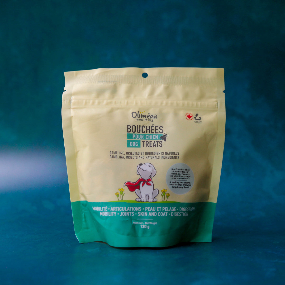 Bouchées pour chiens à base de caméline, d’insectes et d’ingrédients naturels