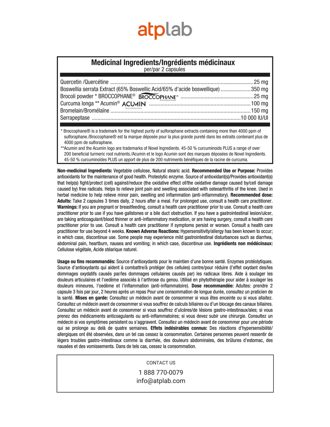 Contrôle de l'inflammation - Atplab