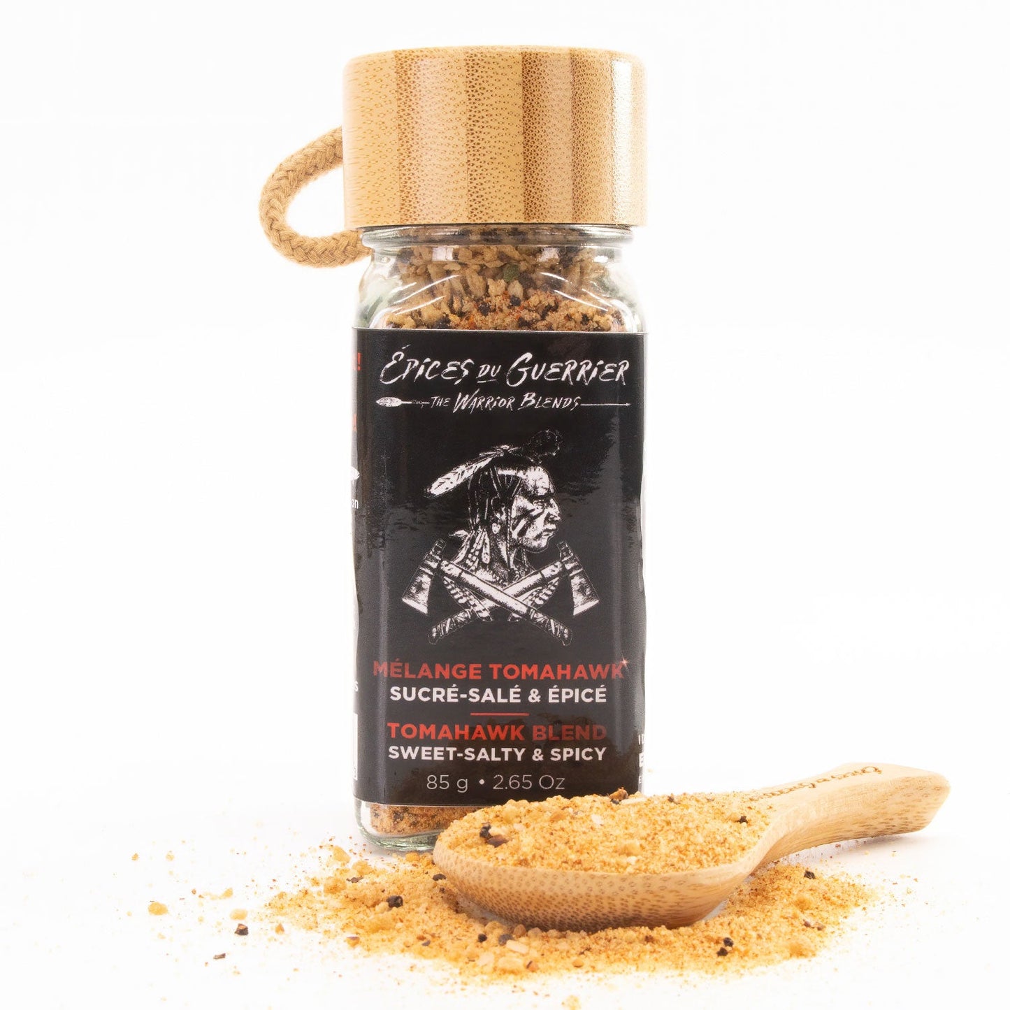 Épices du guerrier - Pot en vitre avec capuchon en bois