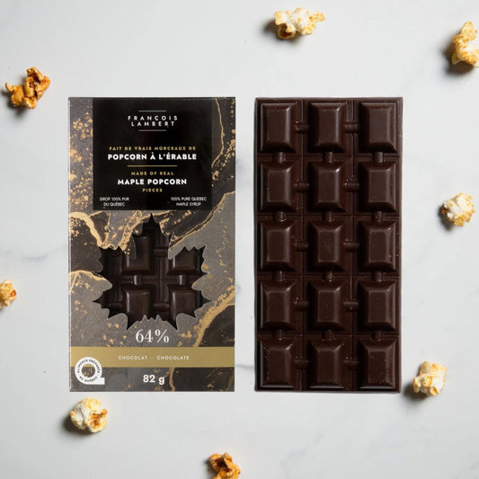 Tablette de chocolat noir et popcorn à l'érable 🍫🍿 - François Lambert